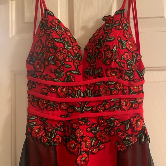 Jovani Black and Red Formal Gown - Picture 8 of 12